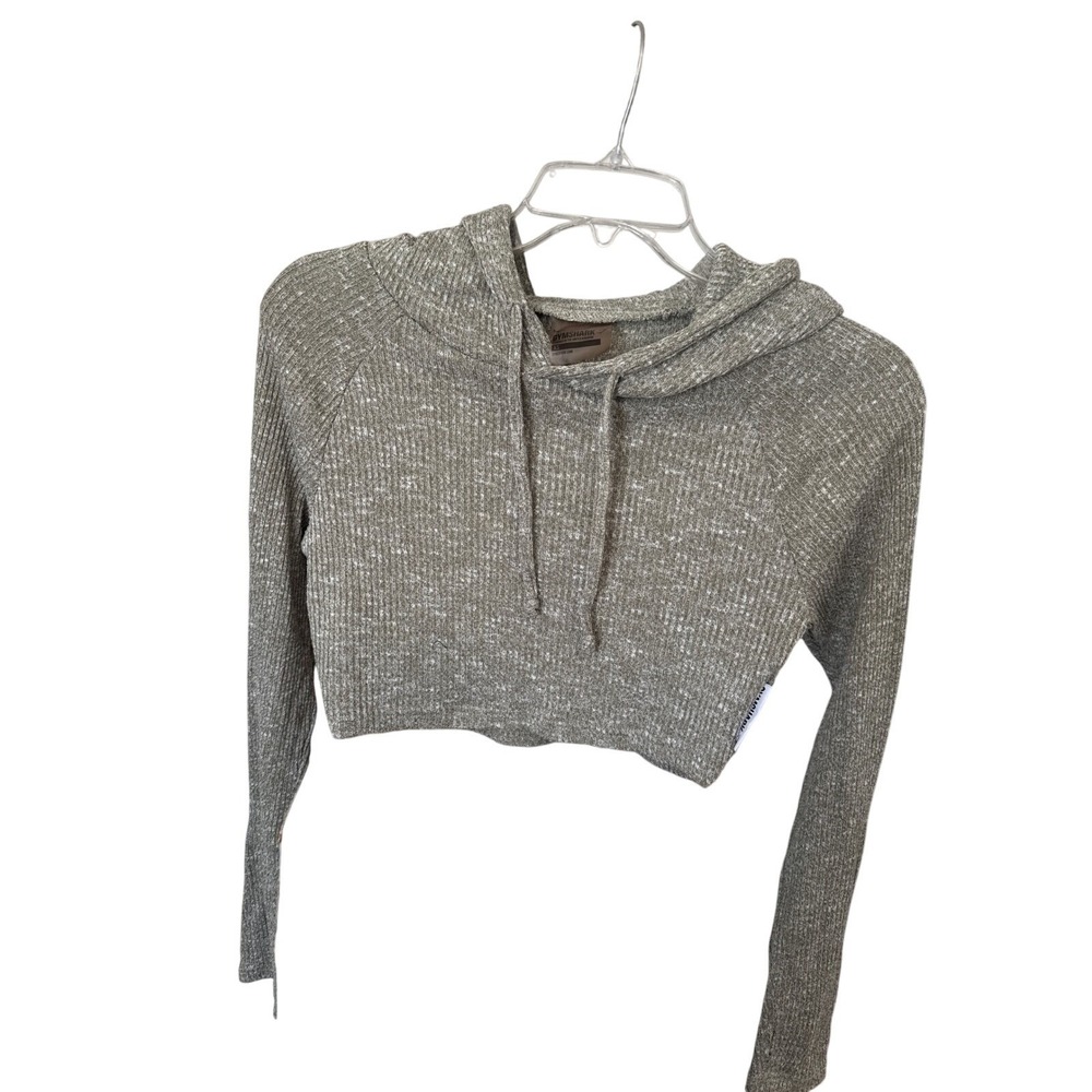 Women's Gymshark SLOUNGE‎ CROPPED HOODIE XS Khaki Green Comfy